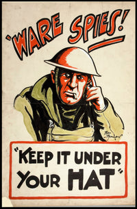 KEEP IT UNDER YOUR HAT WWII Propaganda Poster