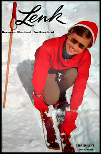 Vintage Skiing Adventure in Bernese Oberland Travel Poster PosterGoat