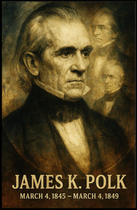 James K. Polk 11th President of the United States Double Exposure Poster