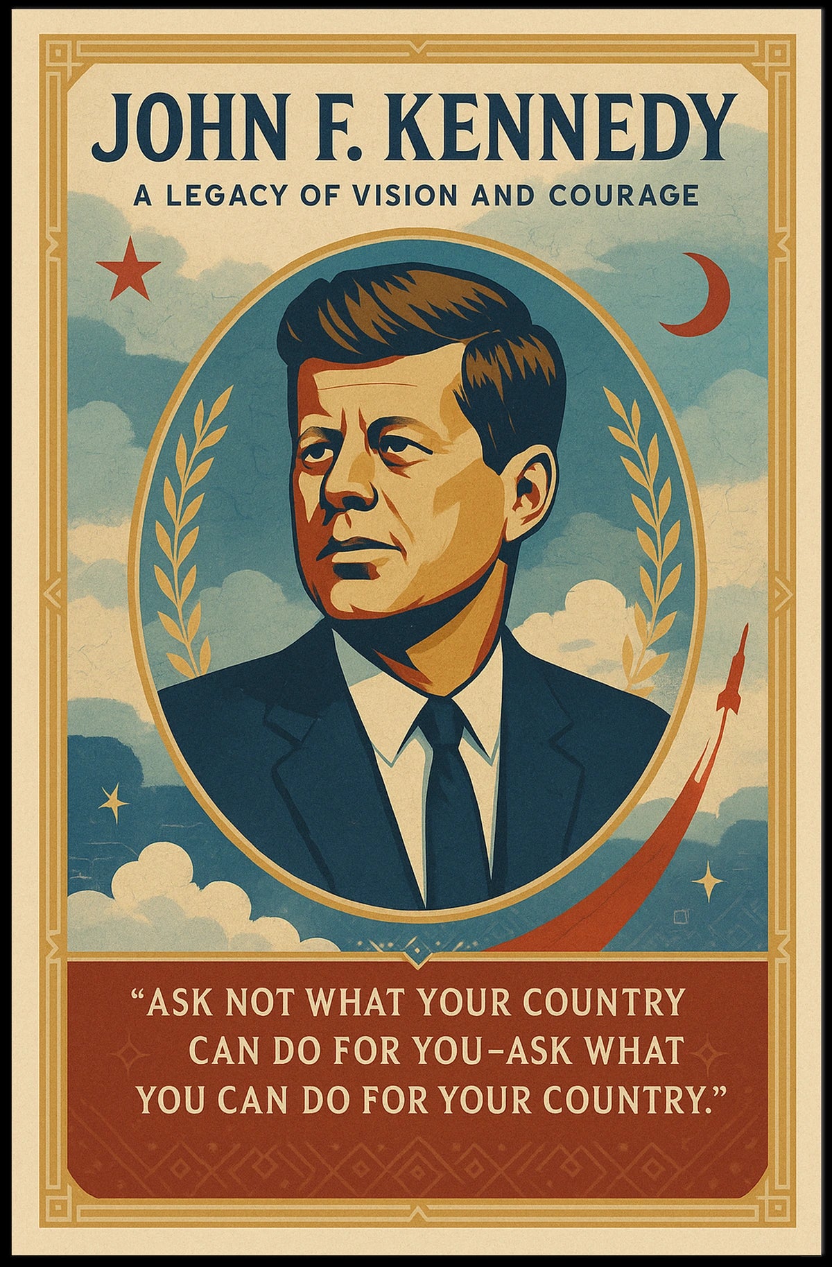 JFK Vintage Poster: Visionary Leadership and Legacy