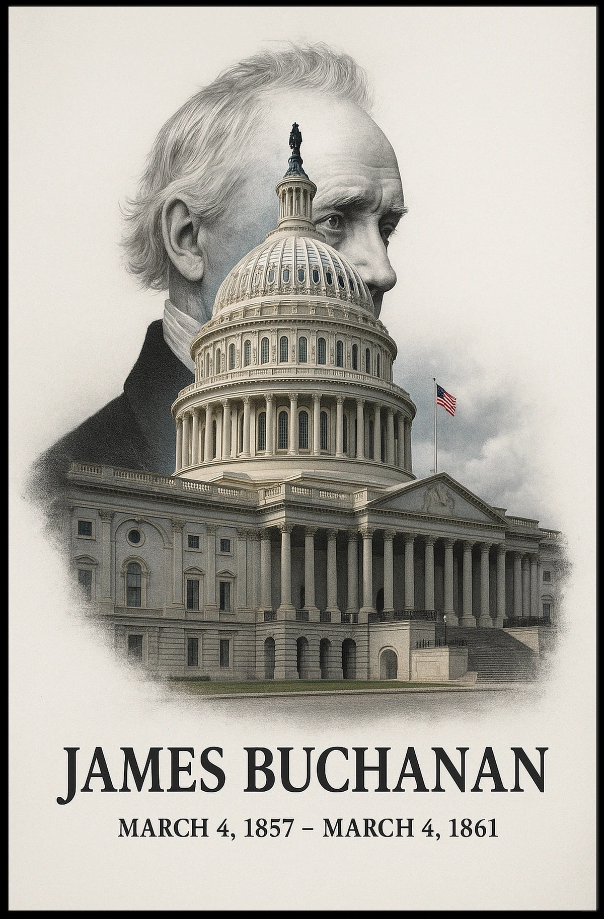 James Buchanan 15th President of the United States Reflections Poster
