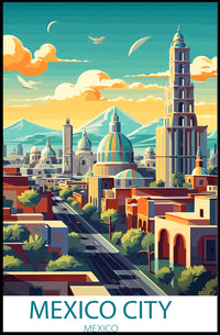 Mexico City Skyline Urban Marvel Cityscape Poster