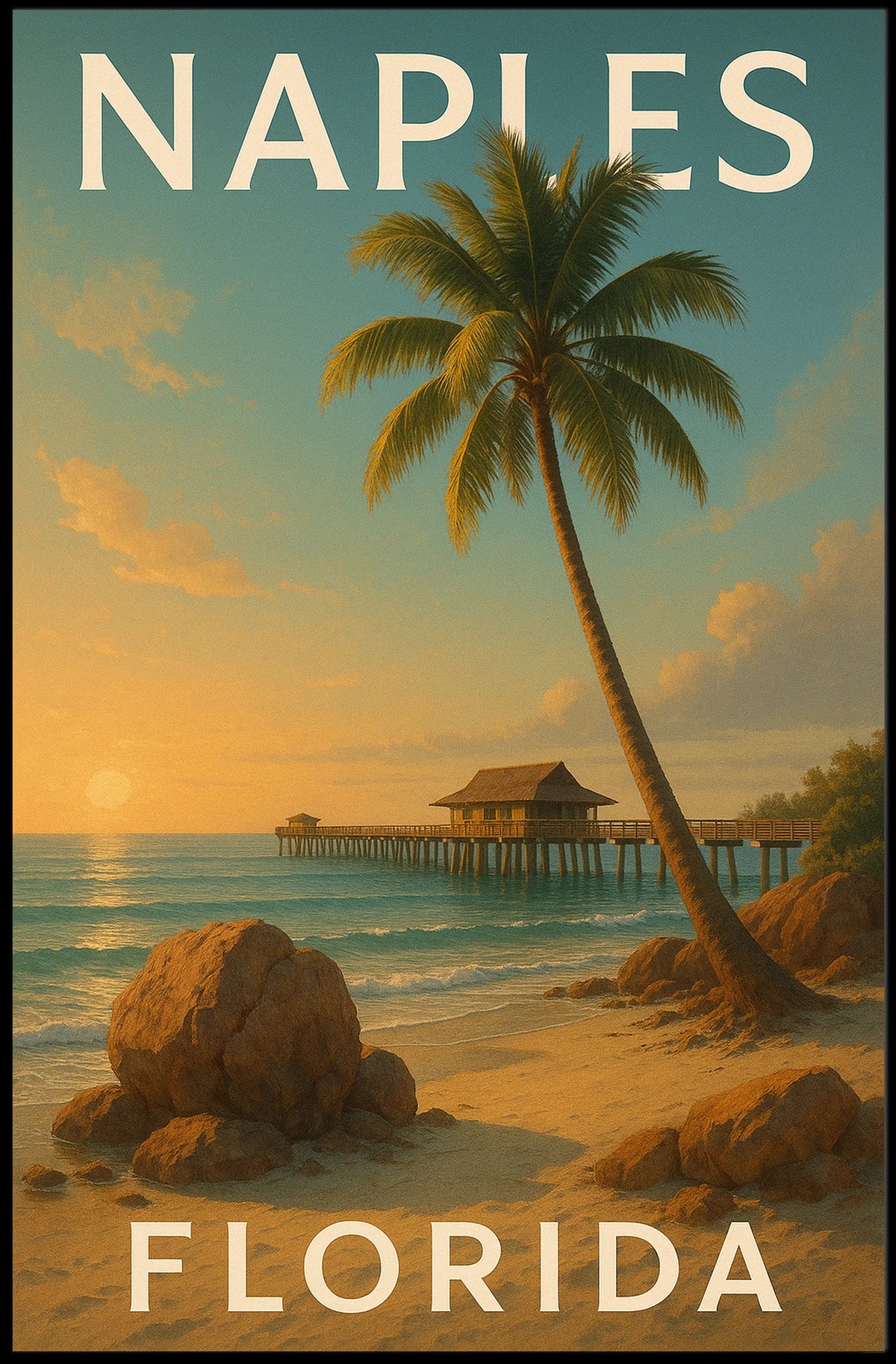 Naples Florida Coastal Serenity Poster Art Print Decor