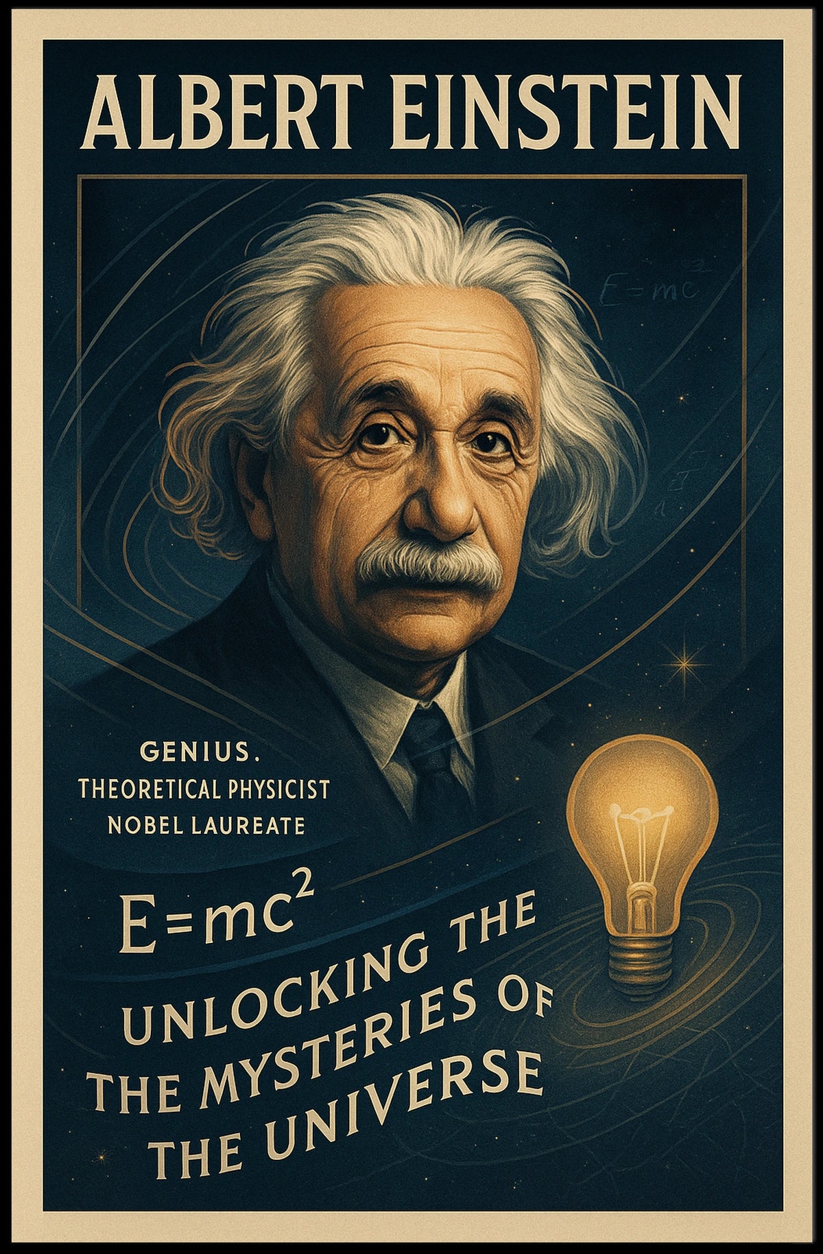 Albert Einstein Vintage Science Inspiration Poster