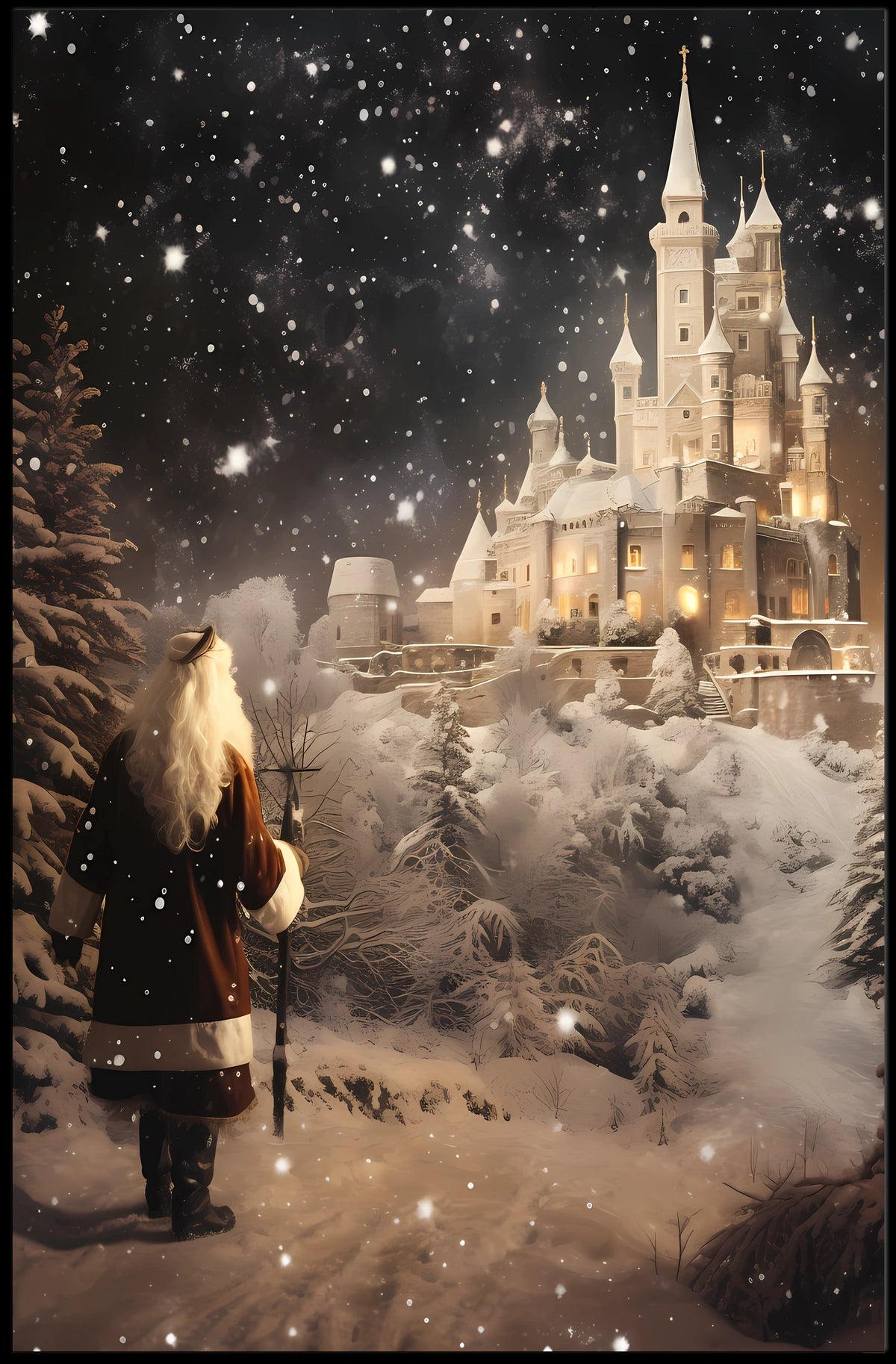 Enchanted Winter Castle Poster