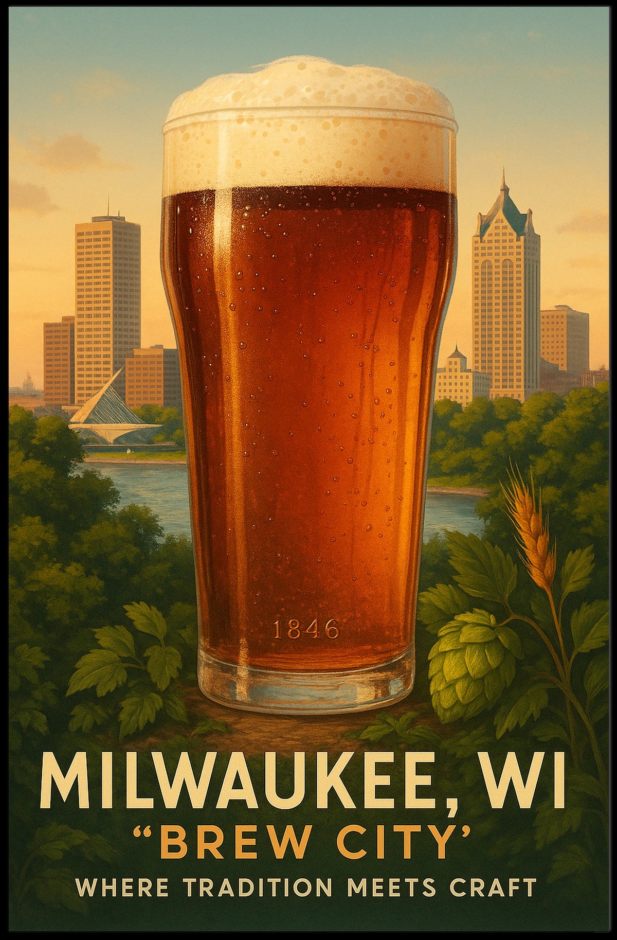 Milwaukee, WI Brew City Poster