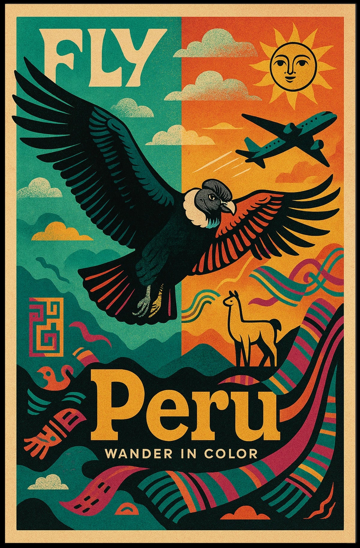 Fly to Peru Wander in Color Poster
