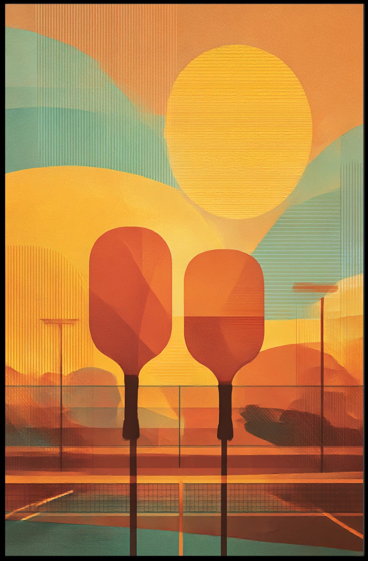 Sunset on the Court Poster