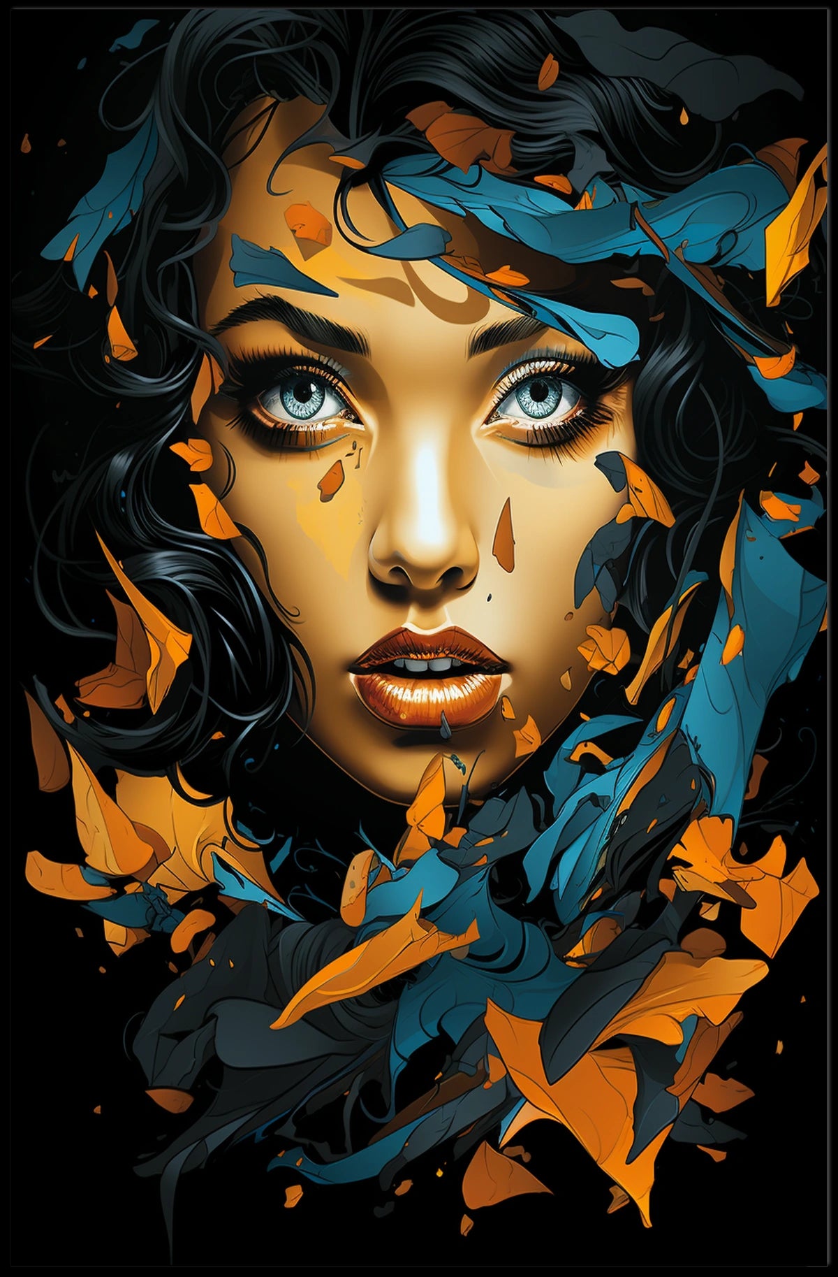 Surreal Abstract Woman's Face with Vibrant Colors