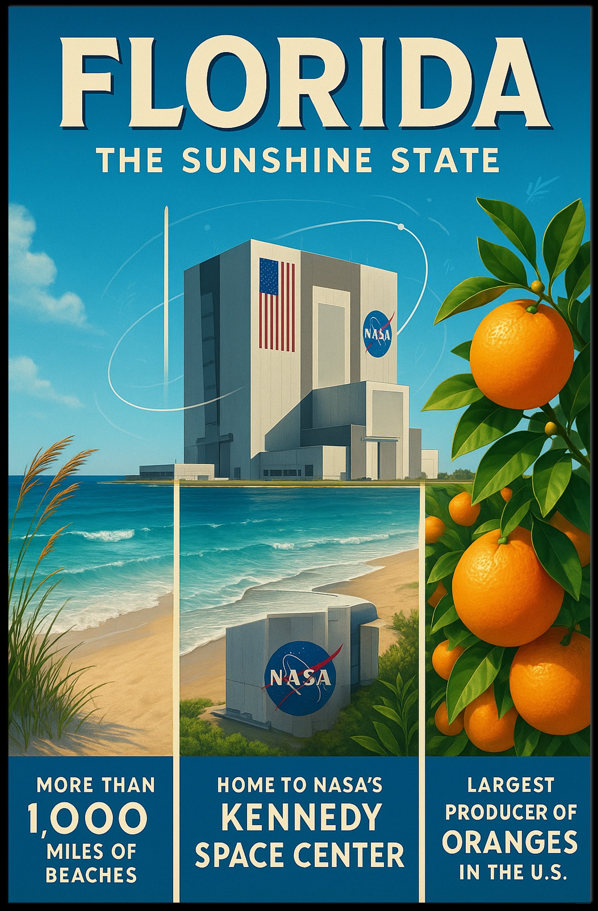 Florida Vintage Travel Poster: Sunshine State Adventure