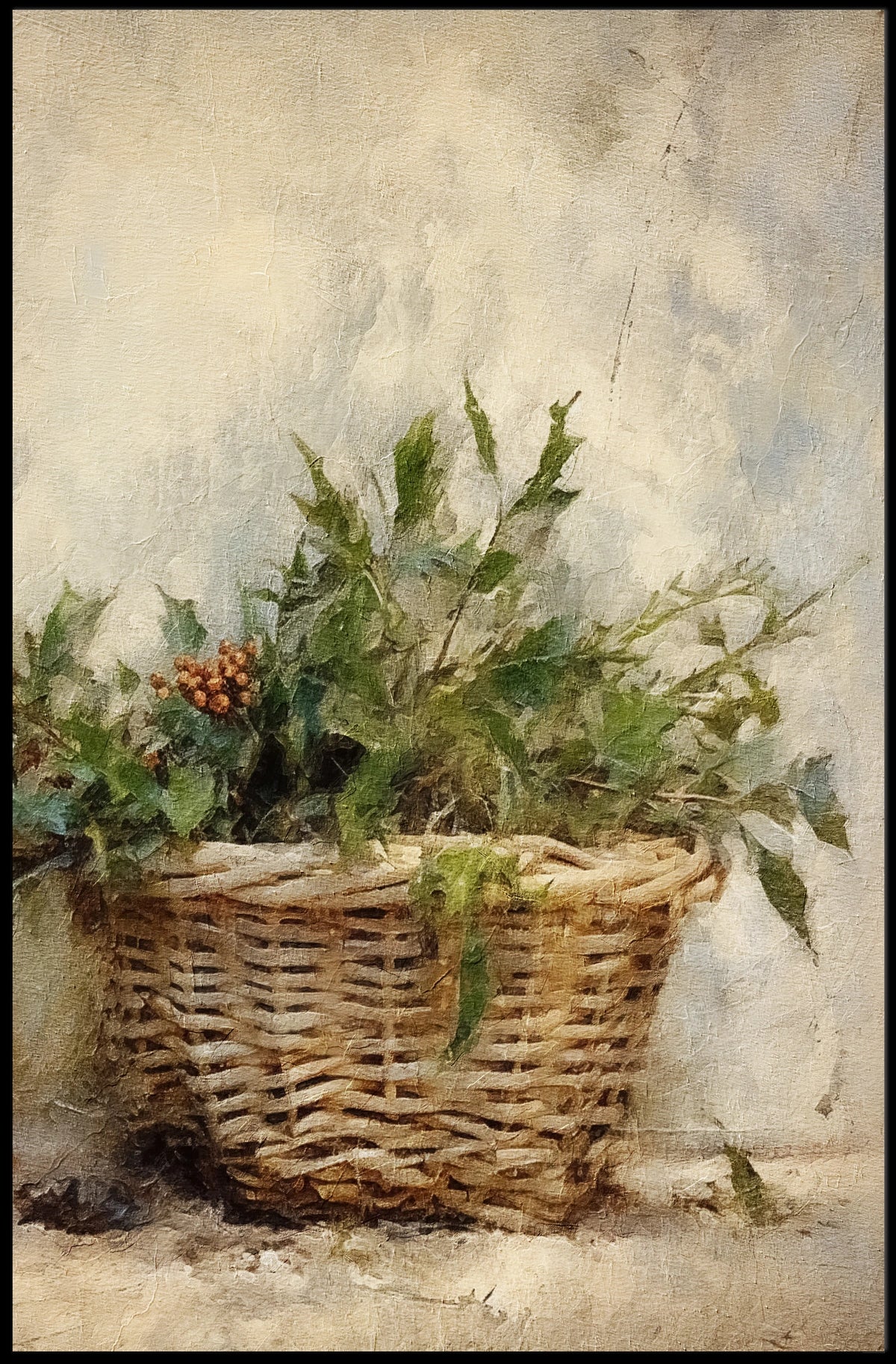 Basket Of Greenery Poster