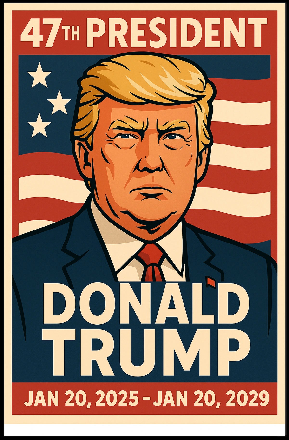 Trump Resolute Leader Pop Art Patriotic Poster