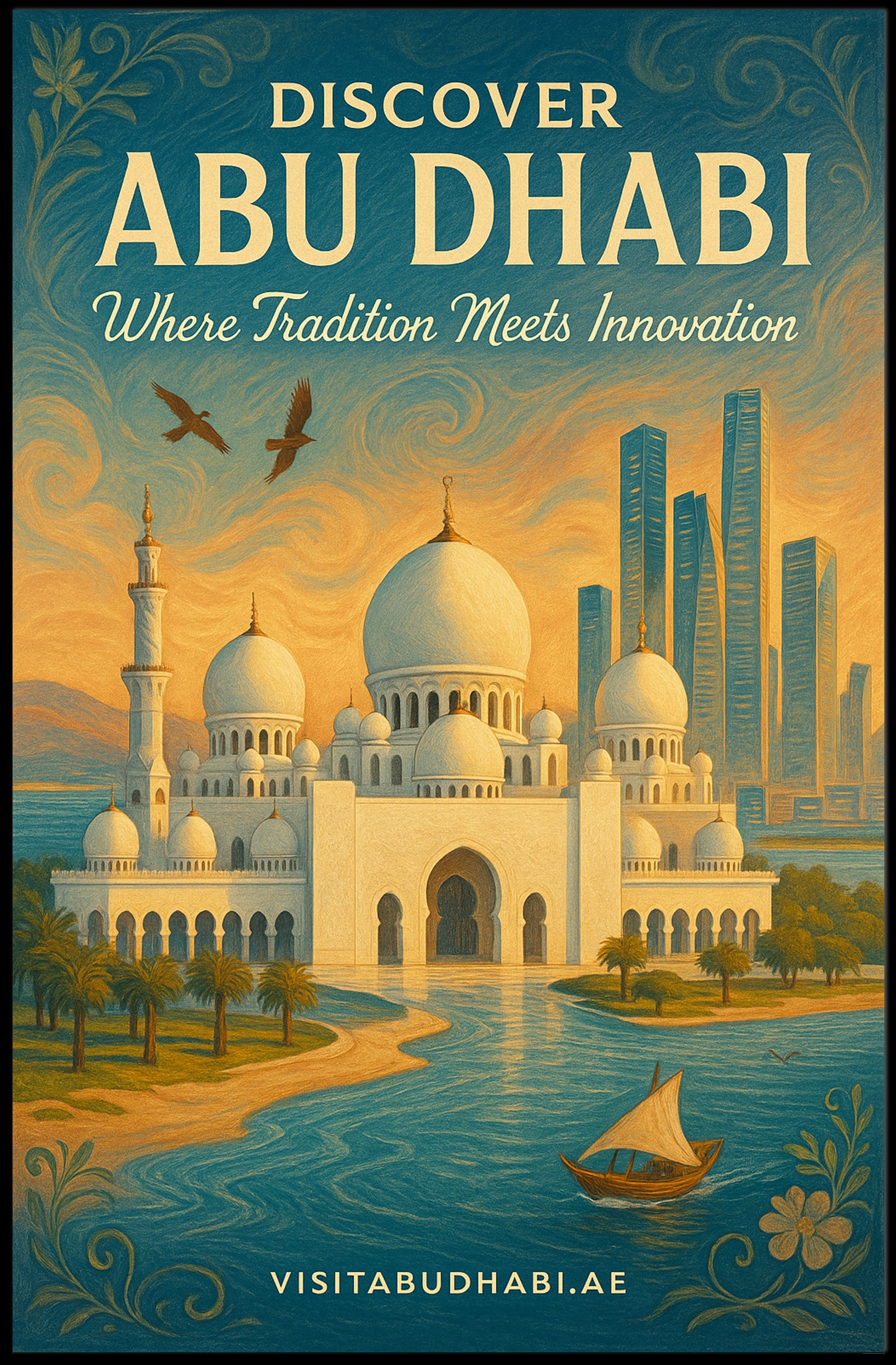 Abu Dhabi Tradition Meets Innovation Travel Poster