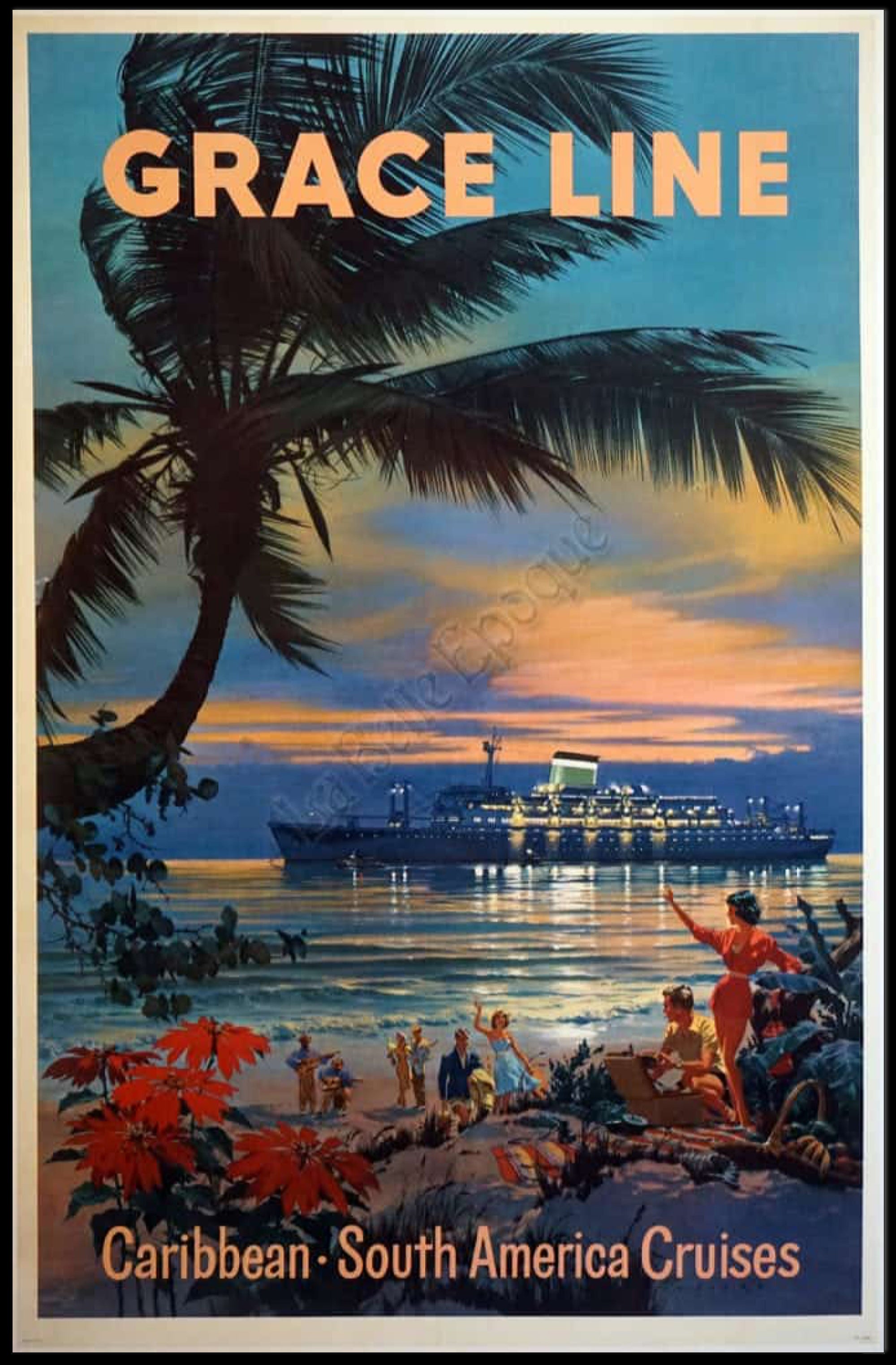Cruise into Paradise: Vintage Caribbean Travel Poster