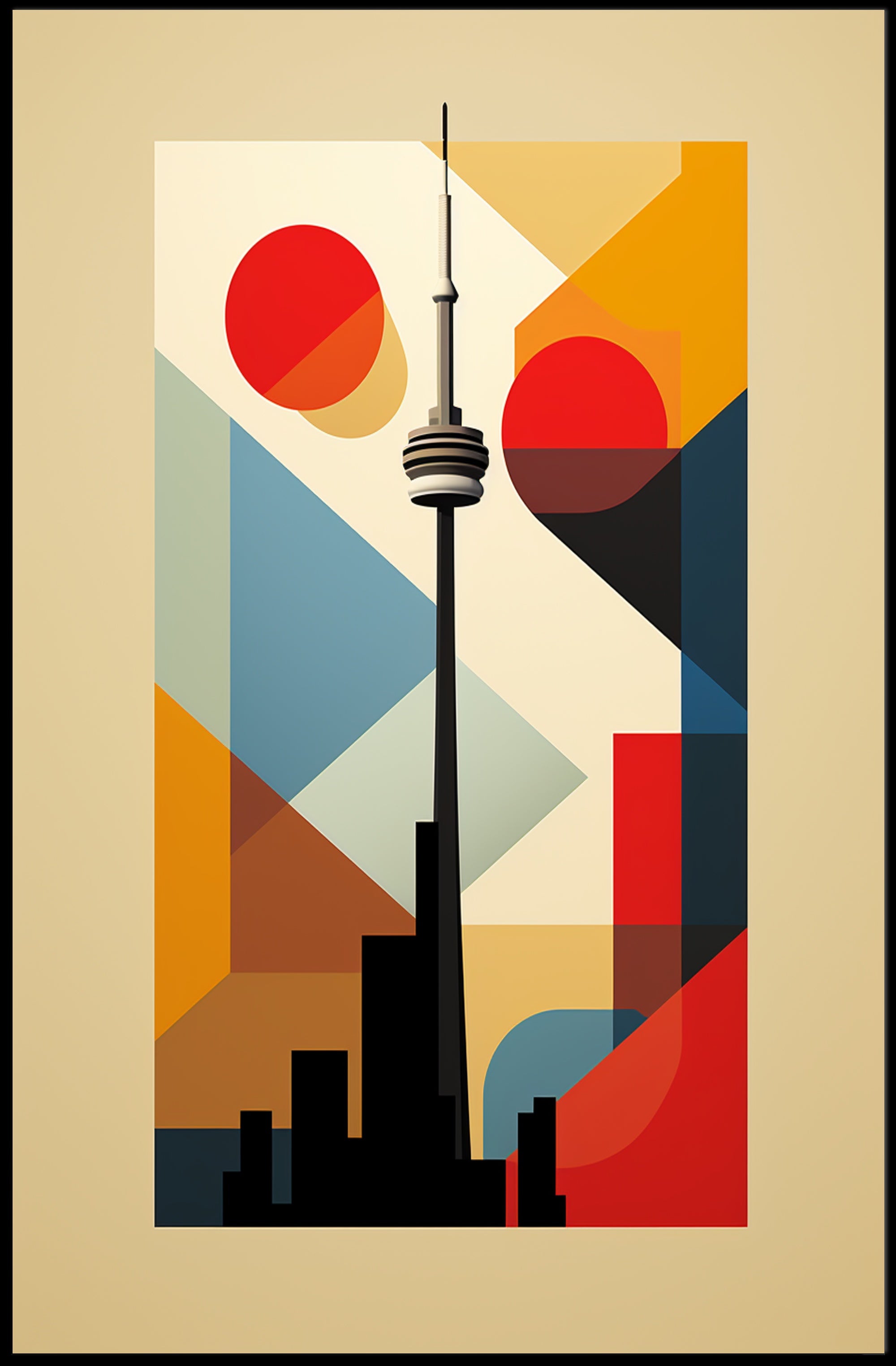 Geometric Skyline Art Poster
