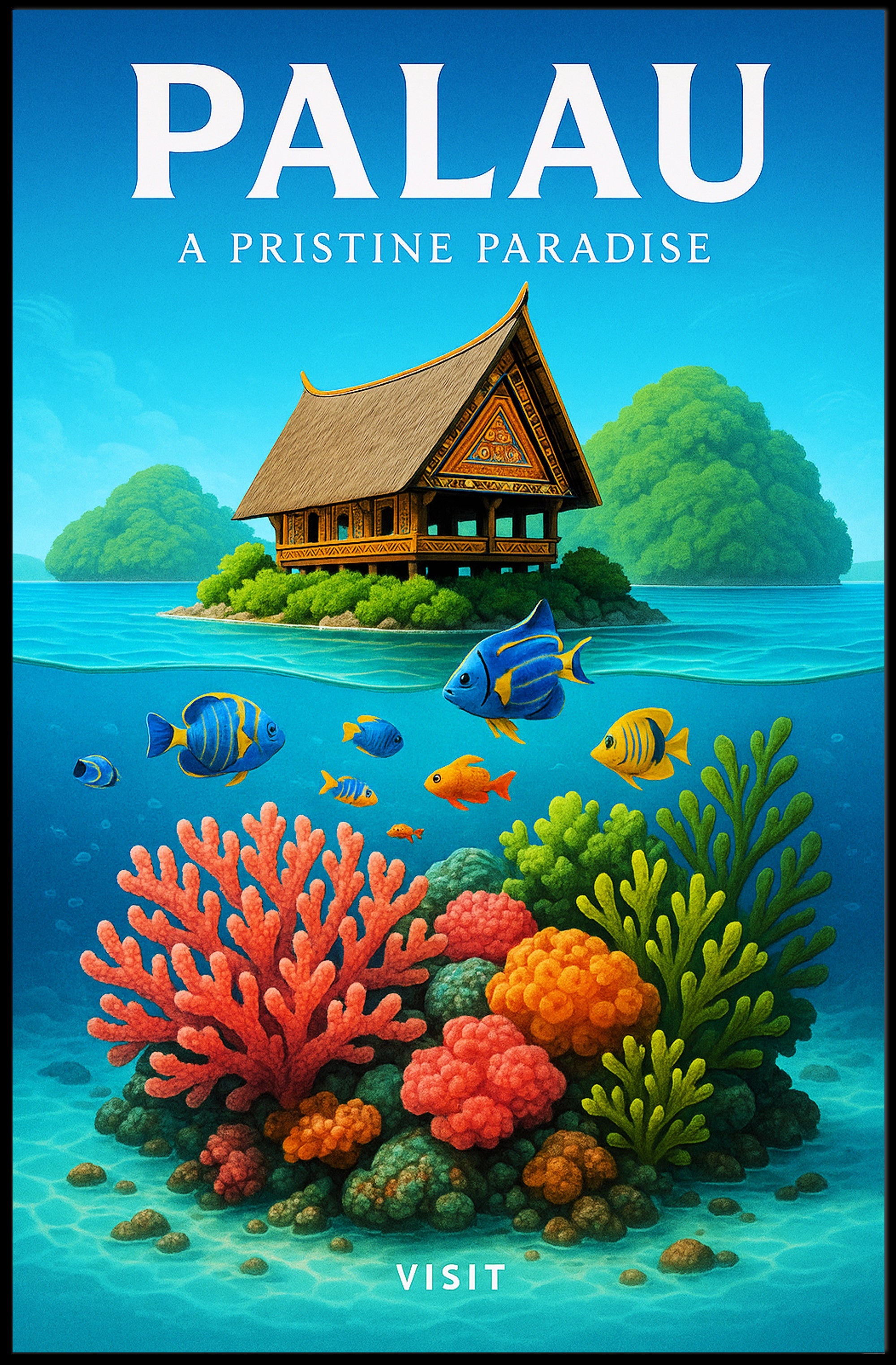 Palau A Pristine Paradise Poster PosterGoat