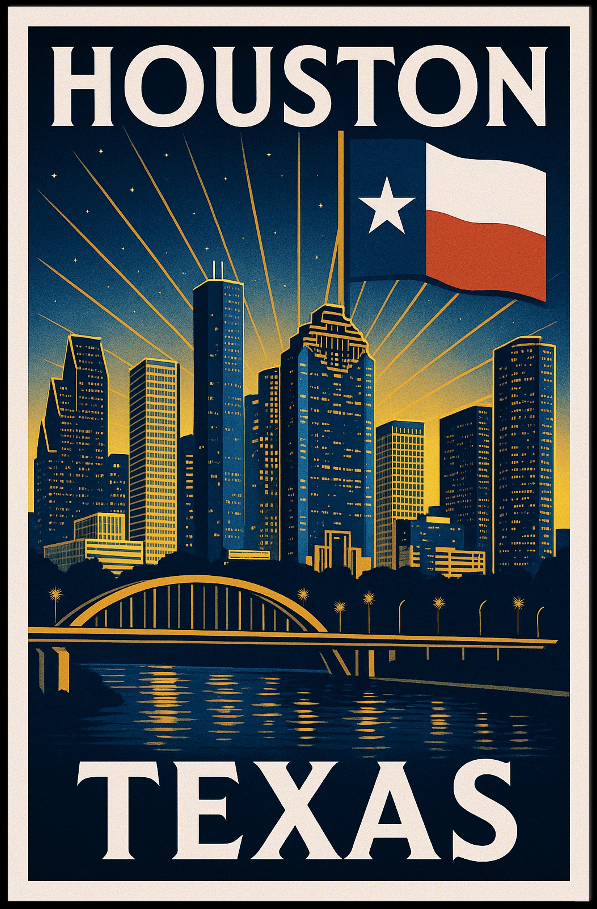 Houston, Texas Skyline Poster PosterGoat
