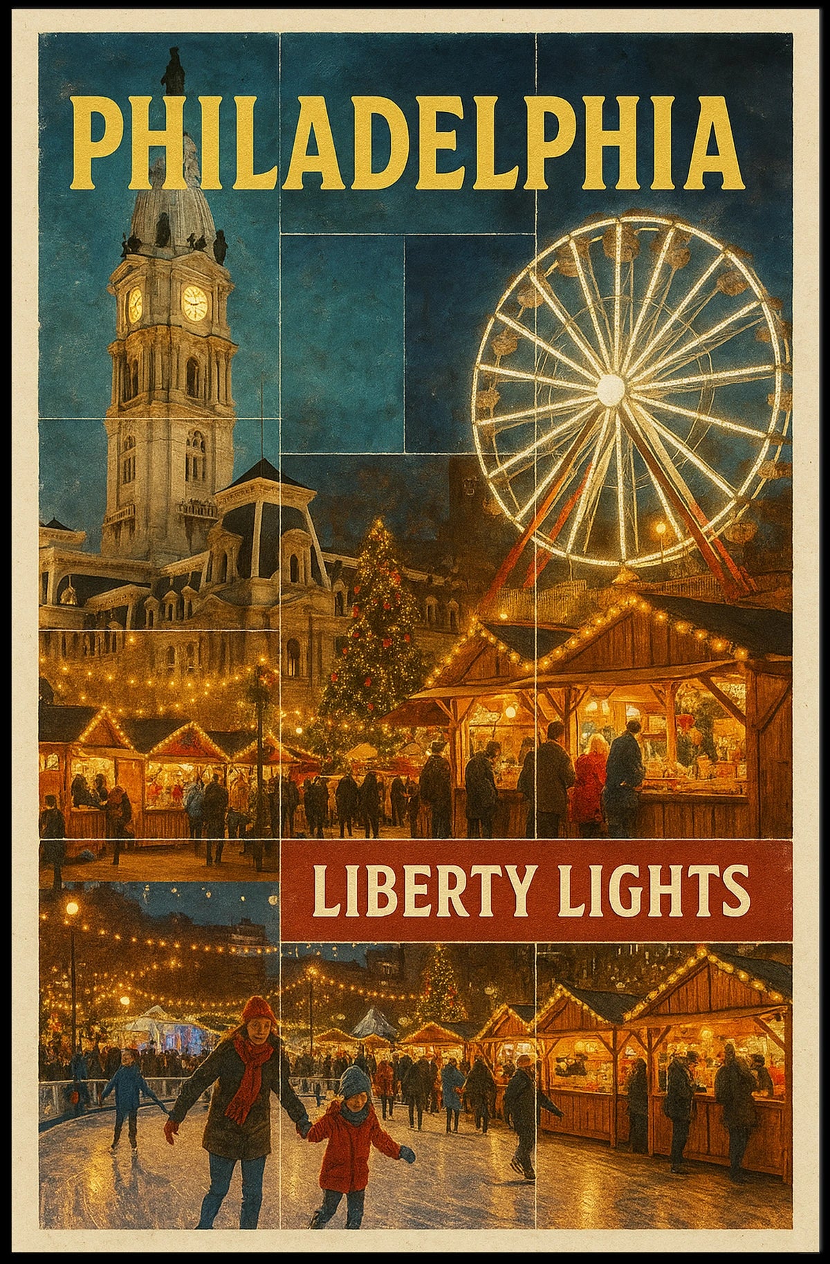 Philadelphia Liberty Lights Poster