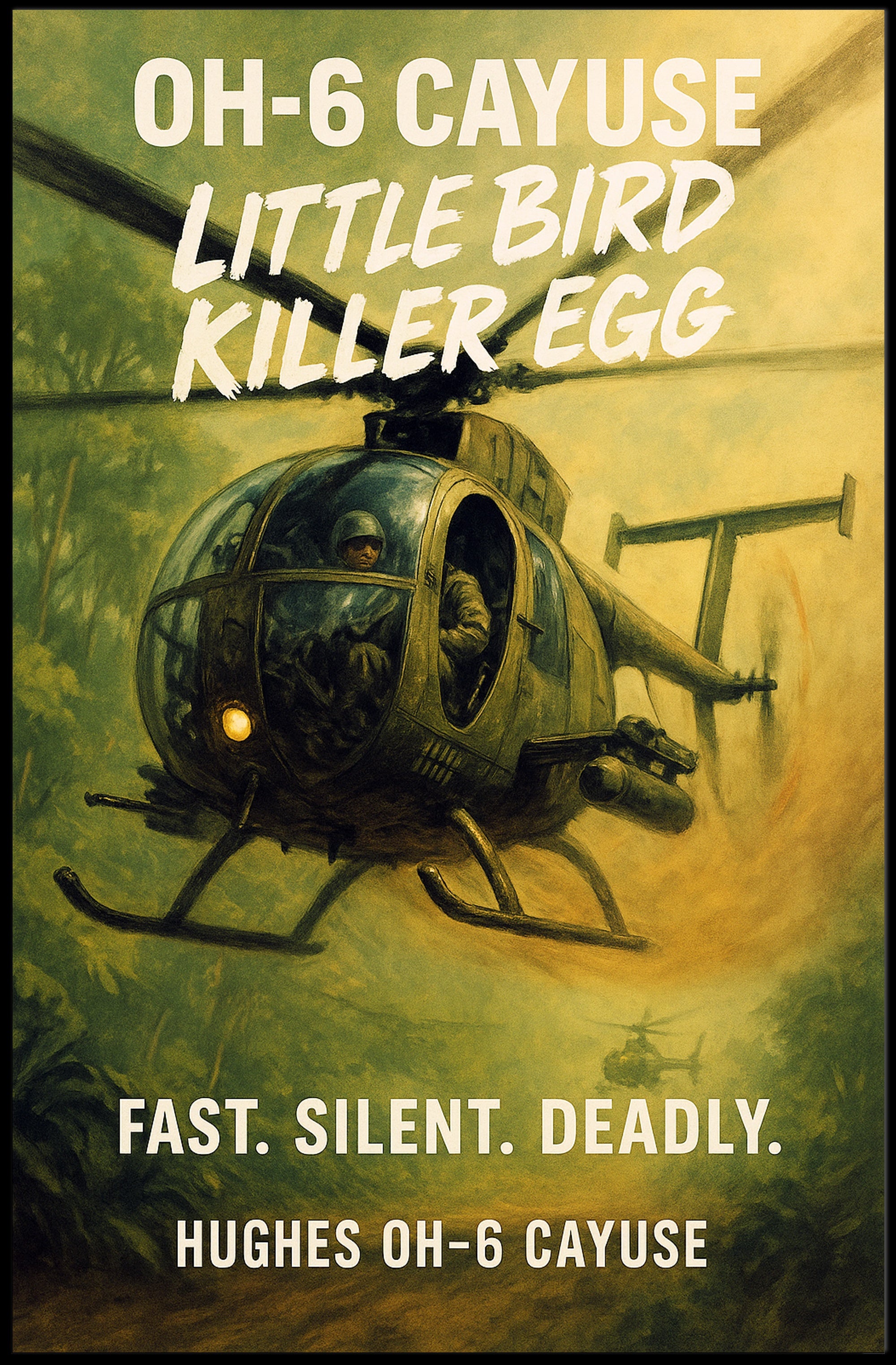 Hughes OH-6 Cayuse Little Bird Killer Egg Poster PosterGoat