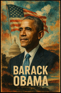 Barack Obama 44th President of the United States Layered Digital Collage Poster