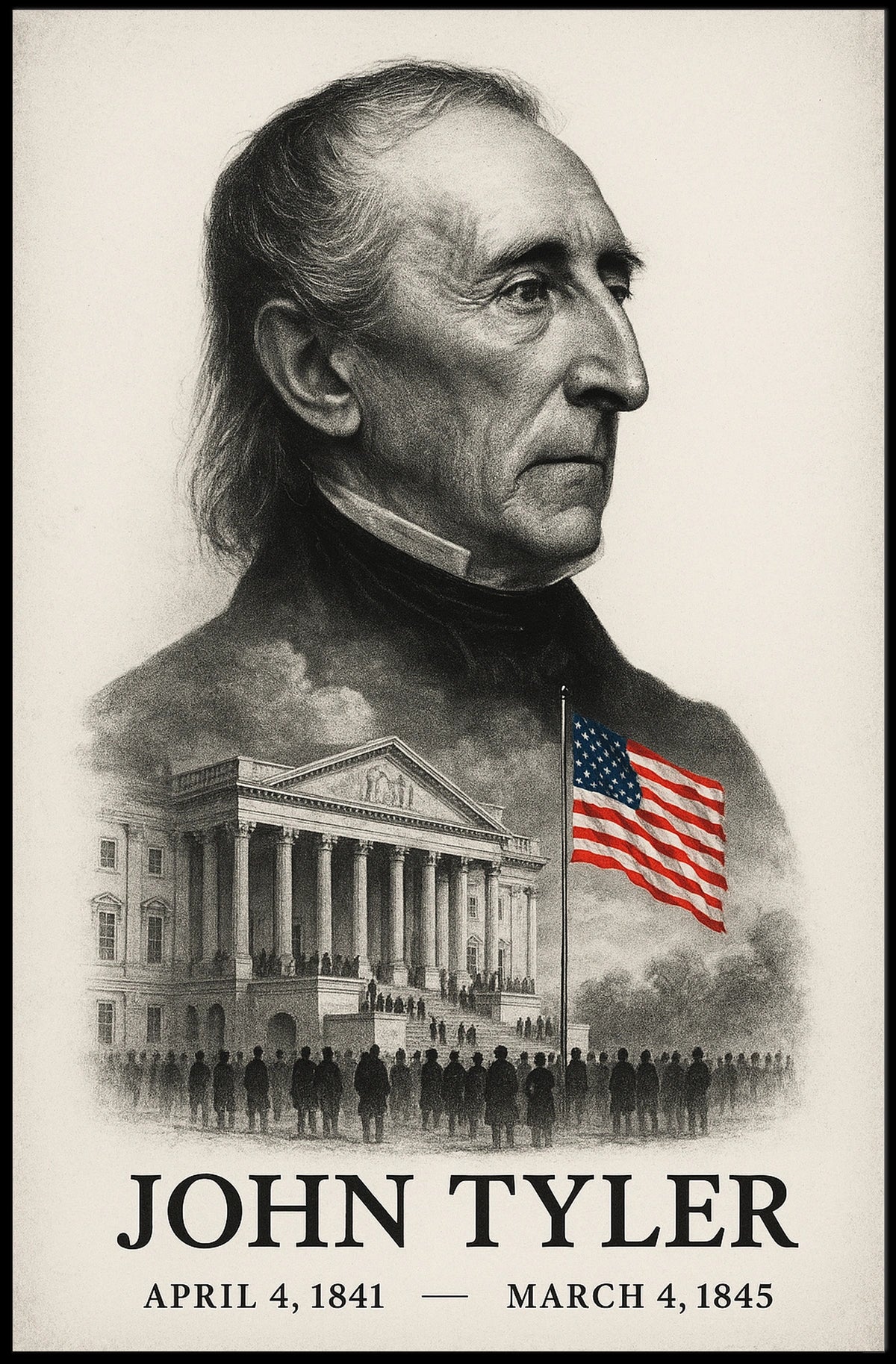 John Tyler 10th President of the United States Reflections Poster