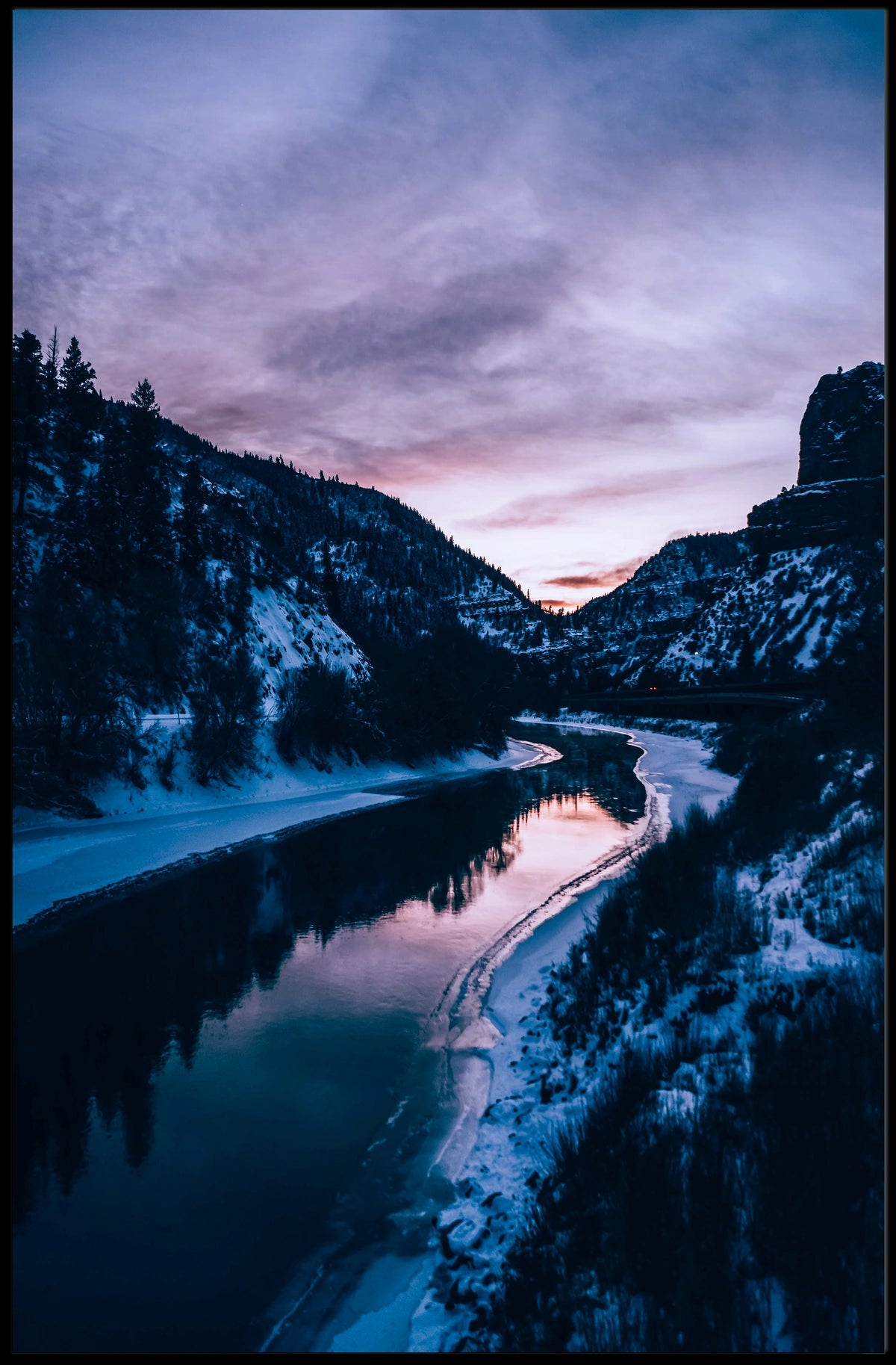 Winter Twilight Landscape Poster