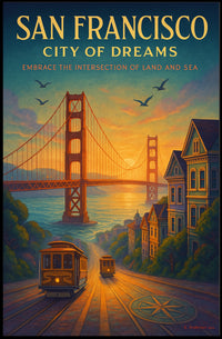 Golden Gate Bridge Sunset Urban or Cityscape Poster