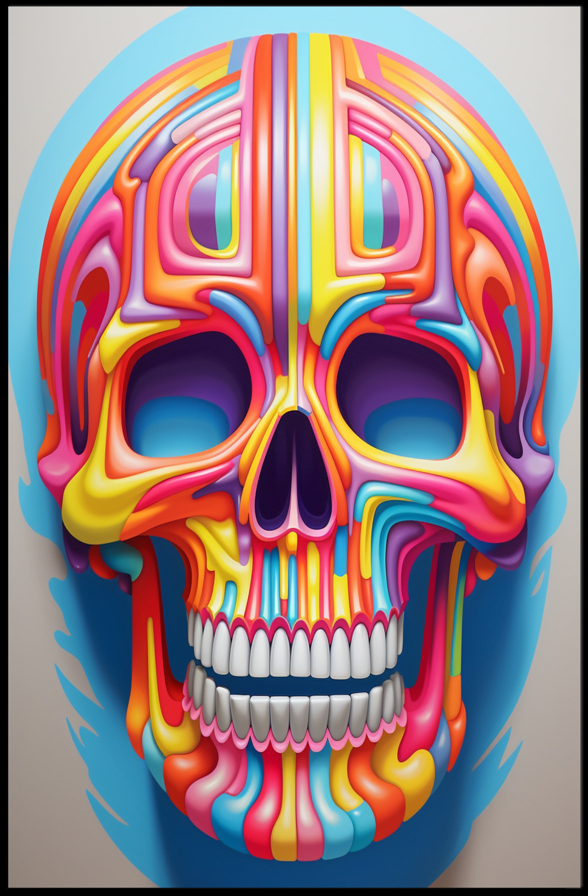 Vibrant Skull Art Poster PosterGoat