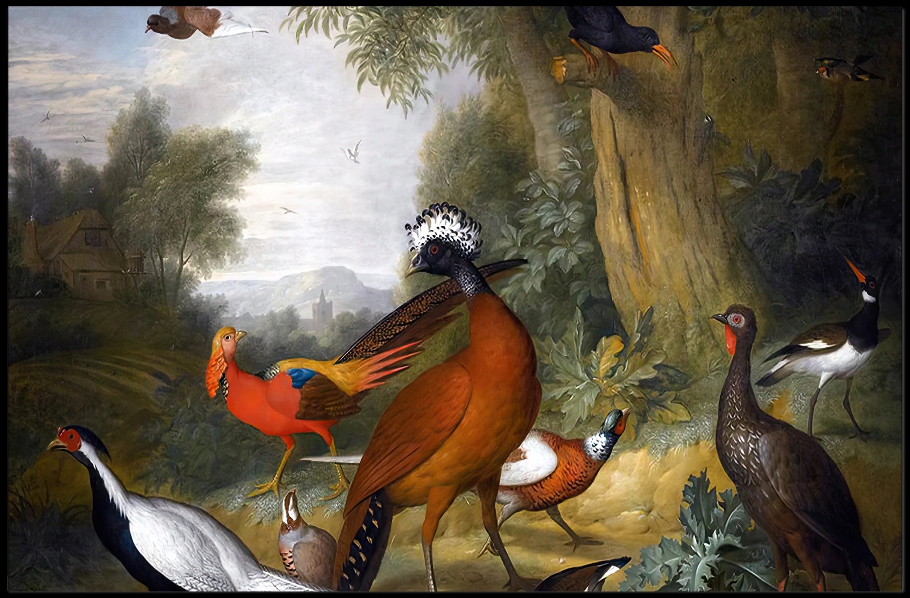 Exotic Birds in Idyllic Landscape Animal Poster