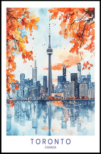 Toronto Skyline in Autumn Poster PosterGoat