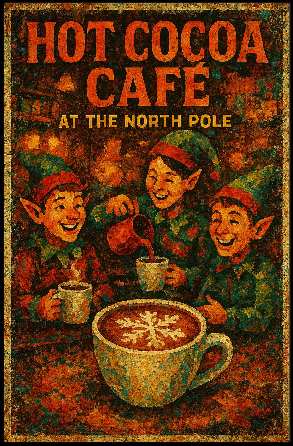Hot Cocoa Cafรฉ At The North Pole Poster