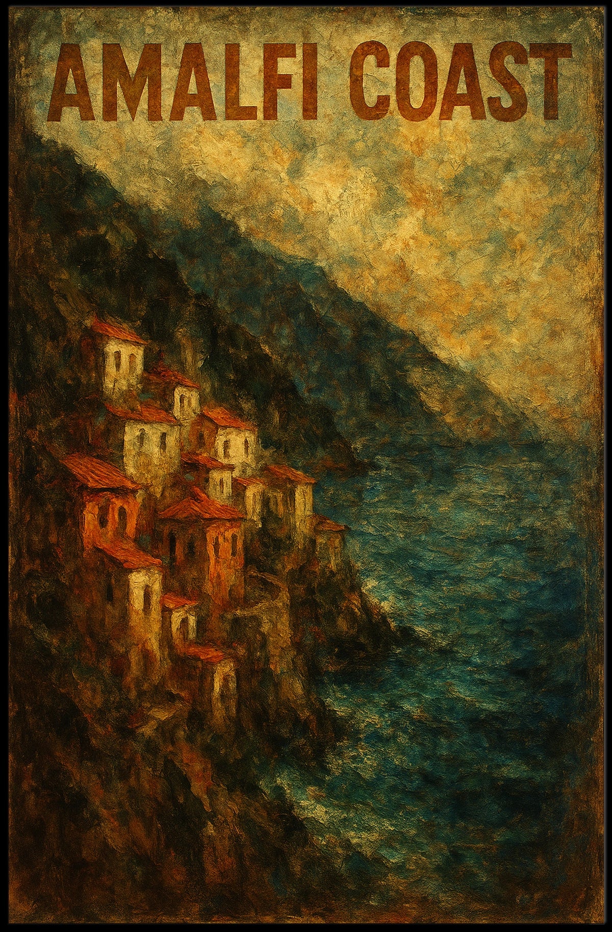 Amalfi Coast Poster Wall Art For Coastal Decor 18x24