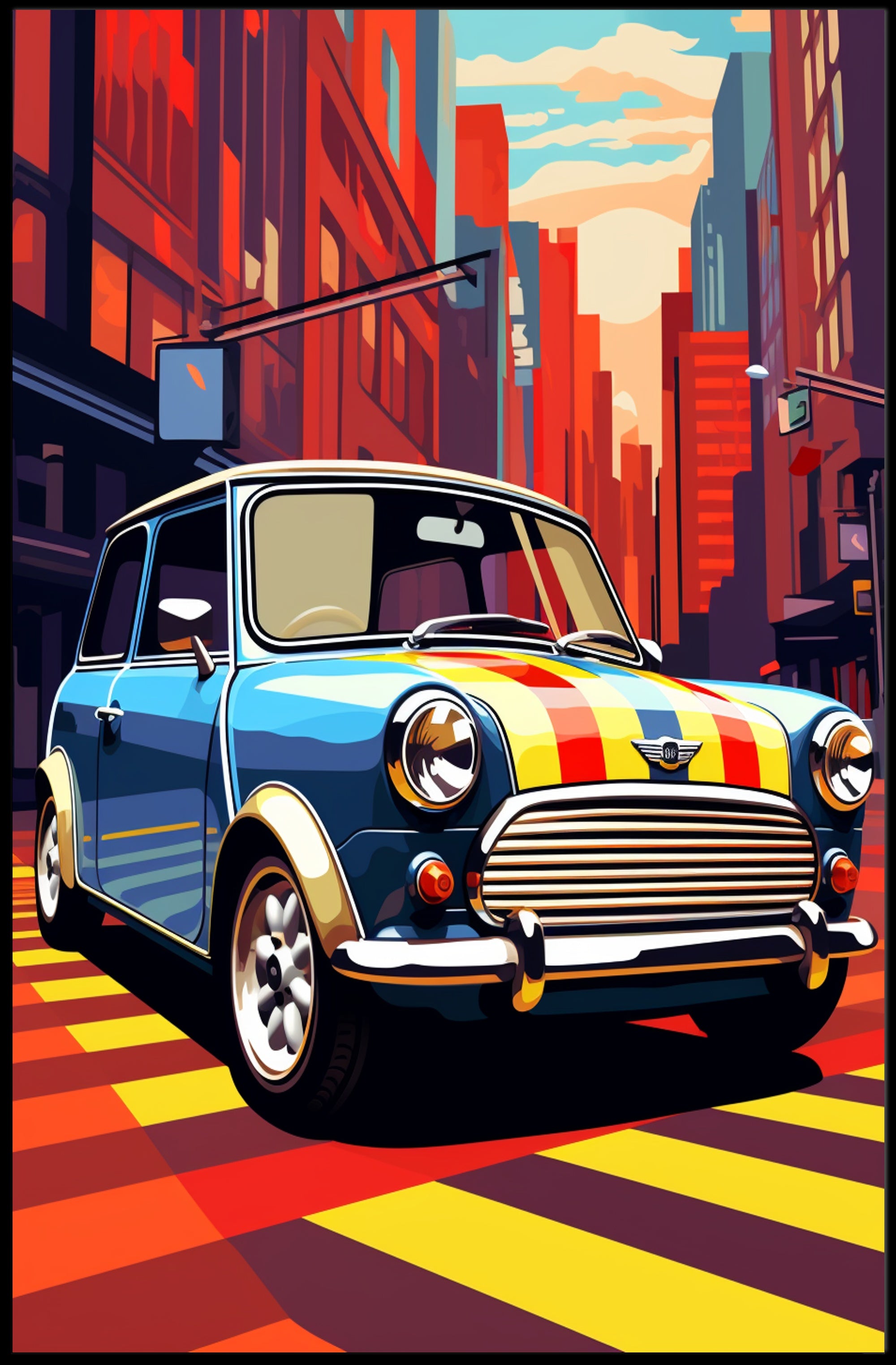 Vibrant City Drive Poster PosterGoat