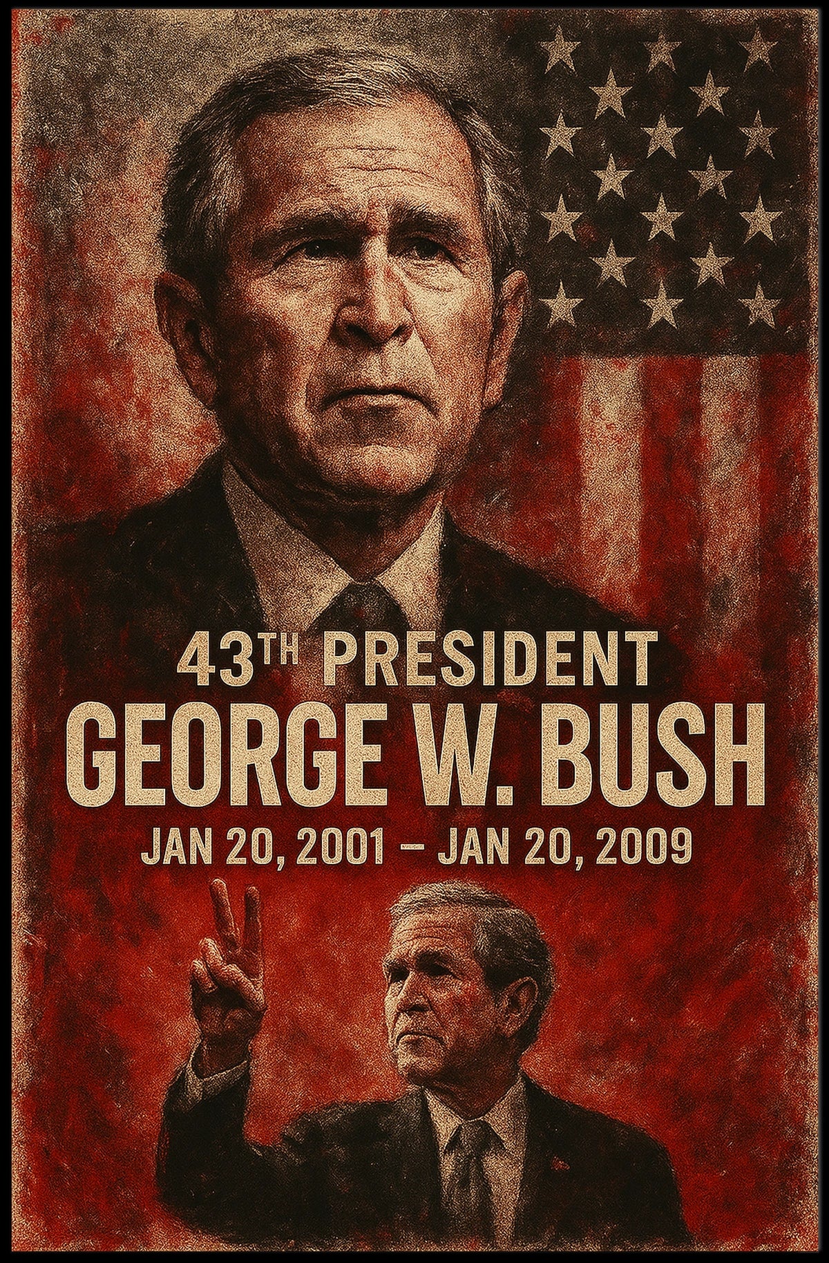 George W Bush 43Rd President Patriotic Realism Poster