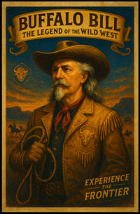 Buffalo Bill Wild West Legend Poster Vintage Wall Art