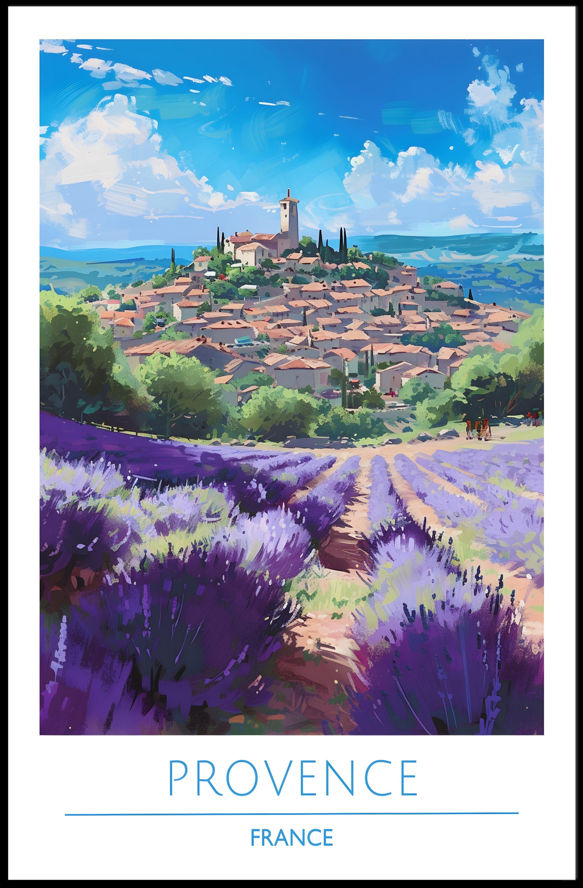 Picturesque Lavender Fields in Provence Travel Poster