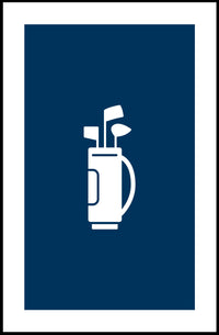 Minimalist Golf Bag Silhouette on Sports Poster