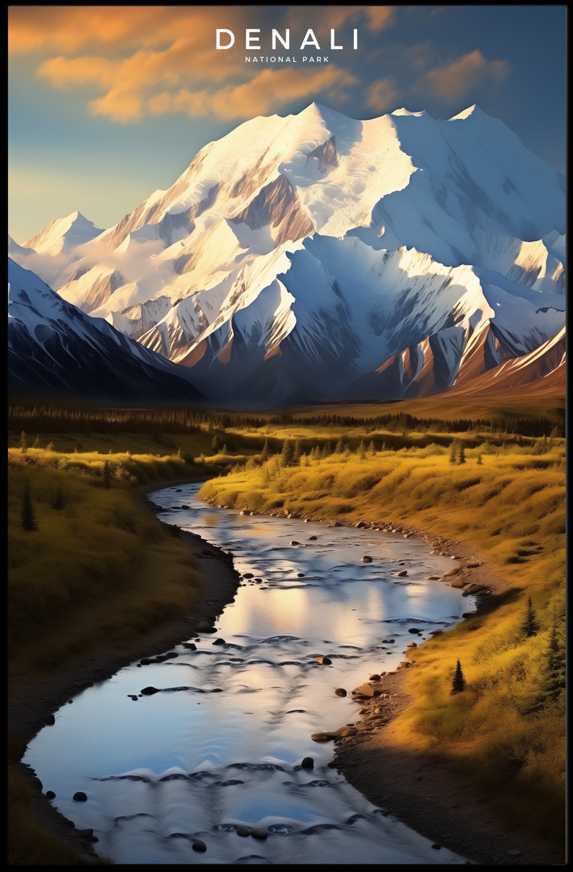 Denali National Park Scenic Poster Wall Art Print