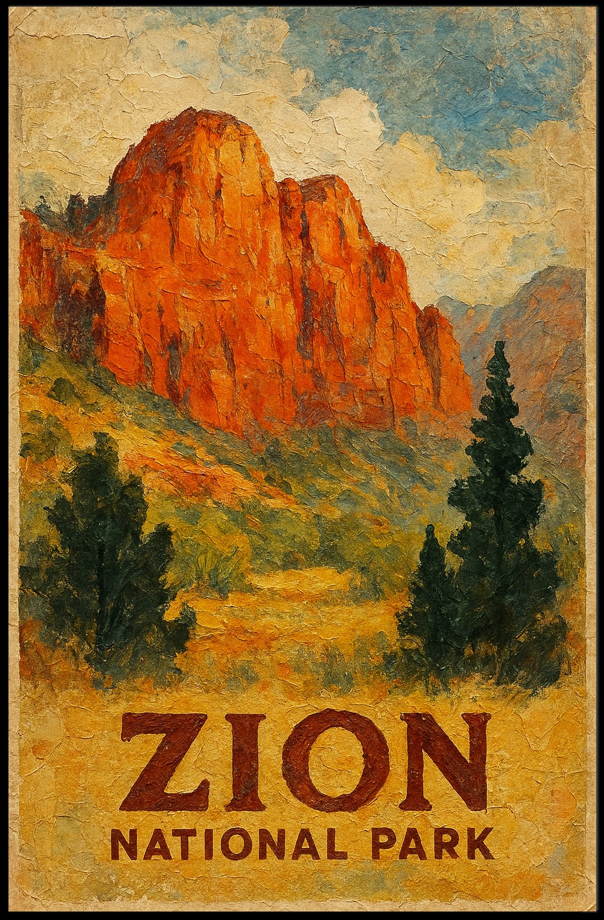 Zion Canyon Vista Scenic Landscape Traveler Poster