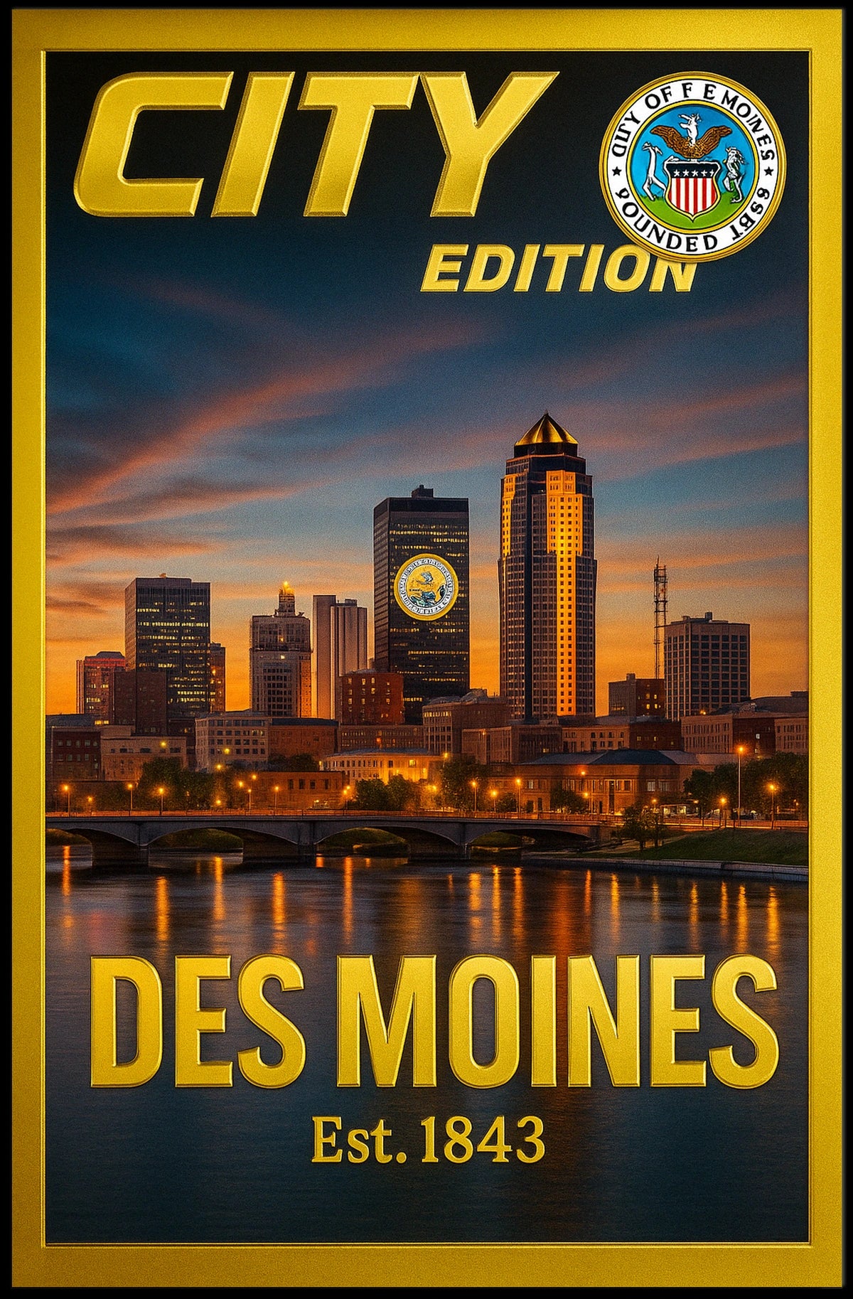 Des Moines City Edition Poster