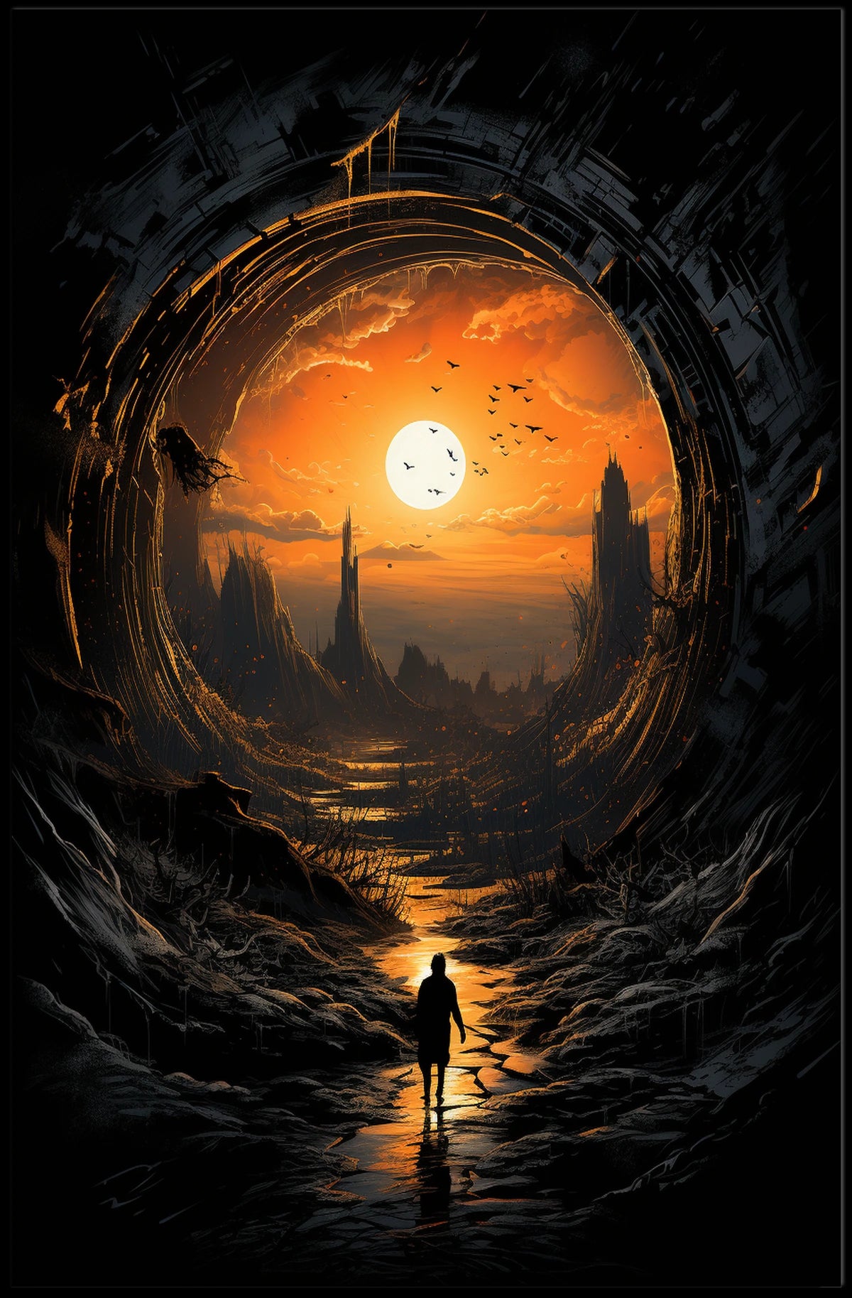 Eerie Journey Surreal Landscape Fantasy or Mythology Poster