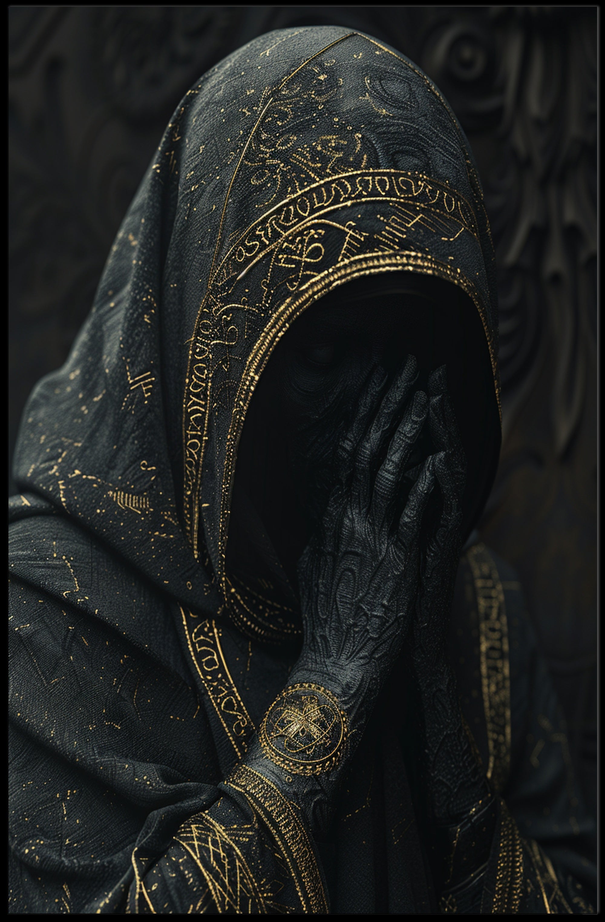 Mystical Dark Robe Fantasy Art Poster Print PosterGoat