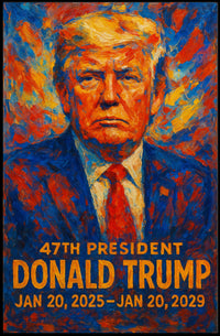 Trump Visionary Patriotism Red Blue Impressionism Poster