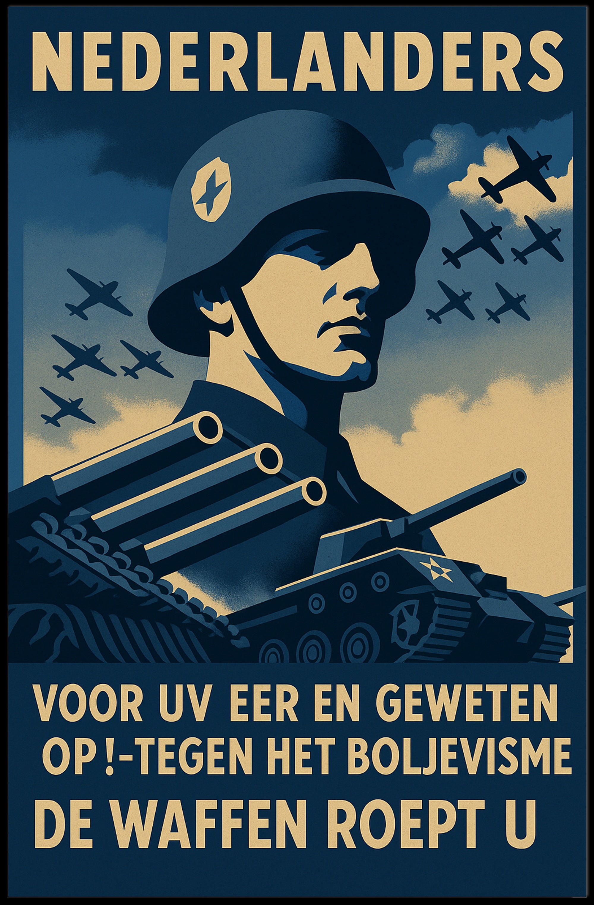 WWII Rallying Call Against Bolshevism Propaganda Poster