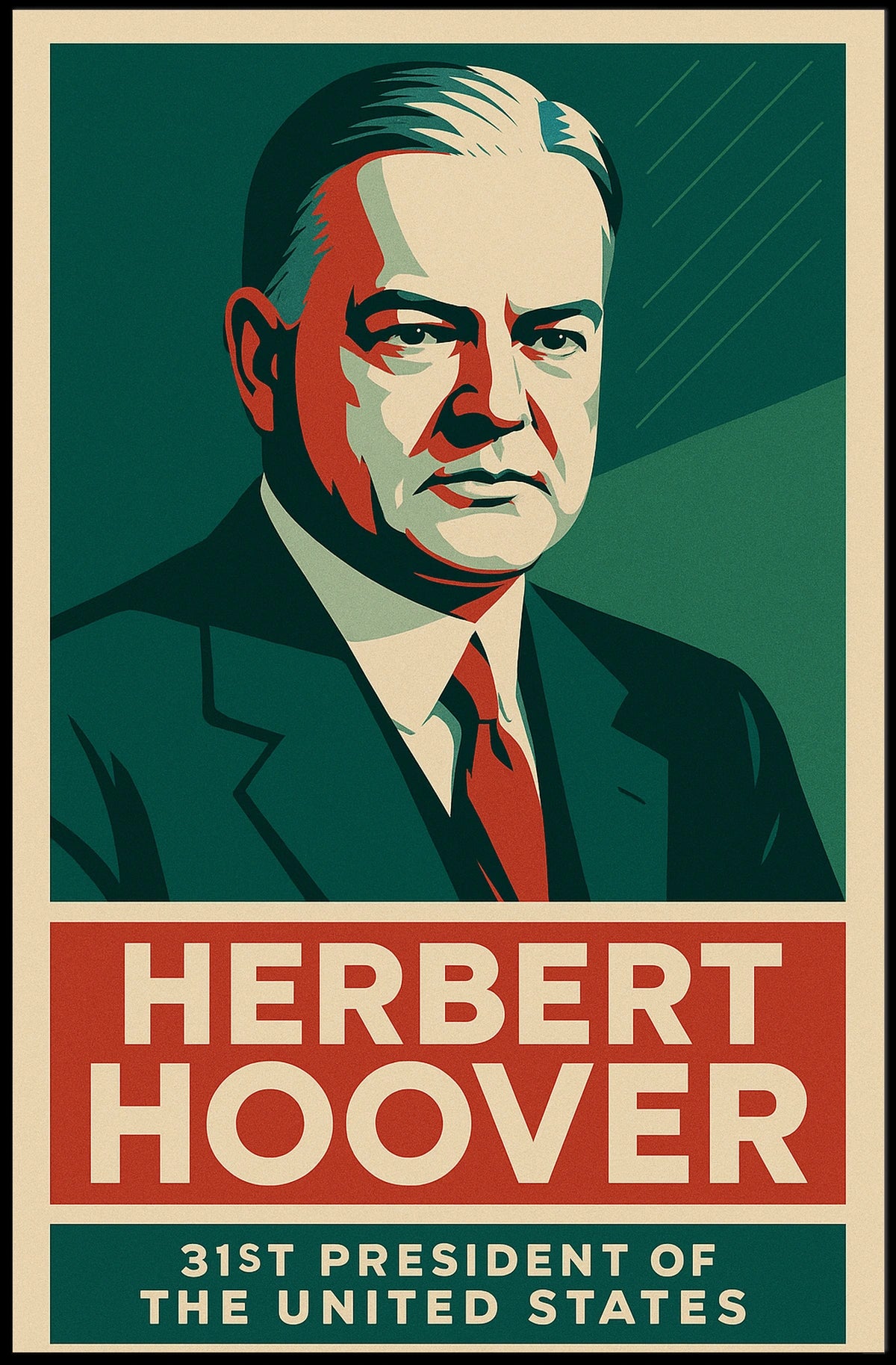Hoover Thirty First President Art Deco Collectors Poster