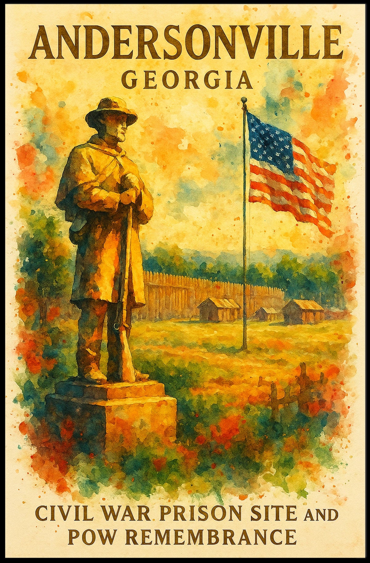 Andersonville Civil War Prison Remembrance Poster Print