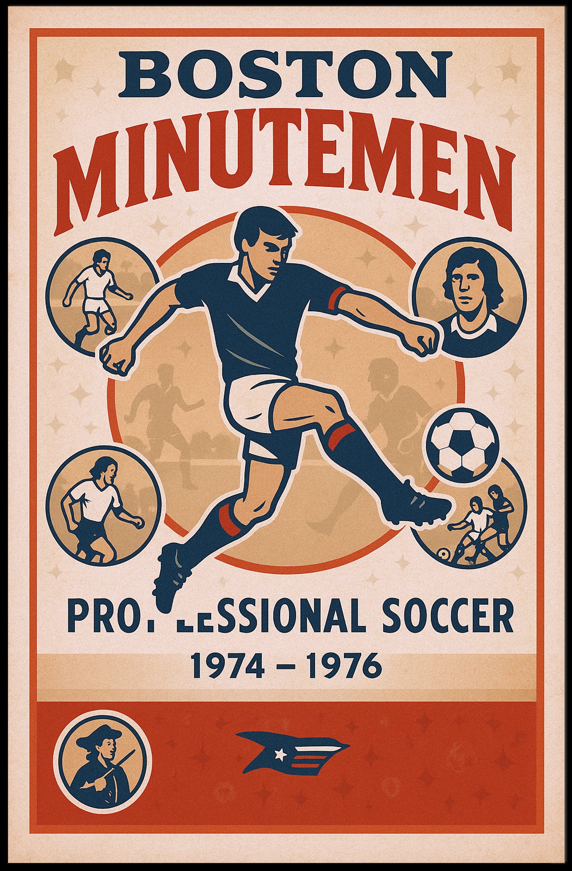 Boston Minutemen Soccer Team Poster PosterGoat