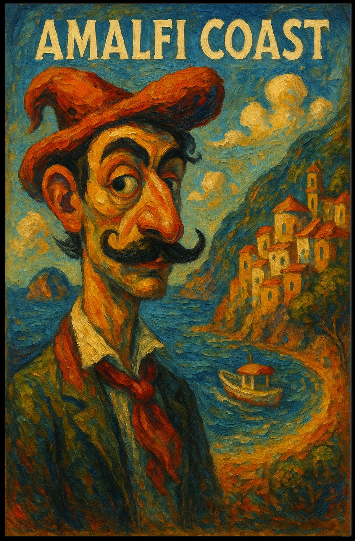 Amalfi Coast Artistic Impression Poster