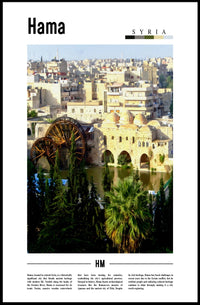 Hama Cityscape with Norias Cultural or Heritage Poster PosterGoat