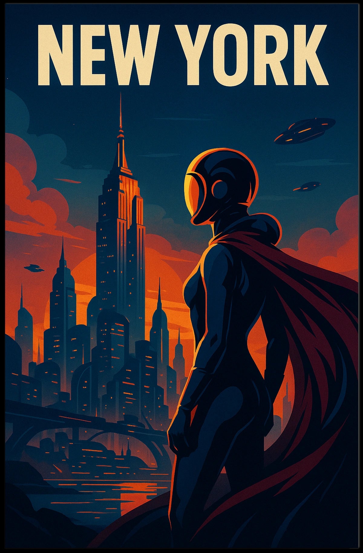 New York Futuristic Vision Poster
